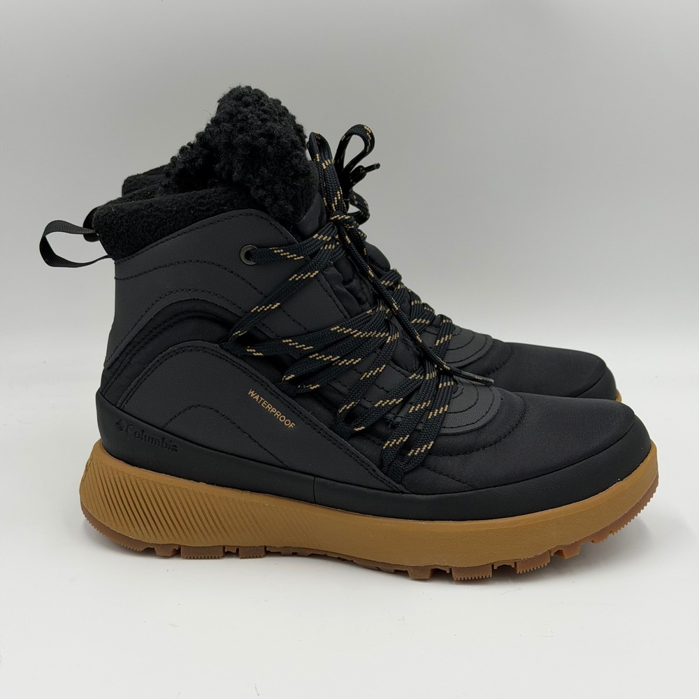 NIB Columbia Red Hills Omni-Heat Waterproof Boots Women Sz 6.5 Black/Sahara 200g